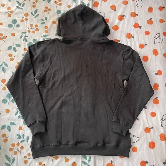 Vetements Dark Grey Letter Print Hooded Sweatshirt - Picture 7 of 7